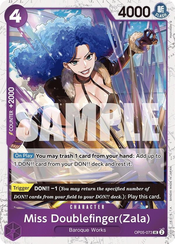 Image for Miss Doublefinger(Zala) (Jolly Roger Foil) (OP05-073) (Premium Booster -The Best-) (PRB-01) - One Piece Card Game