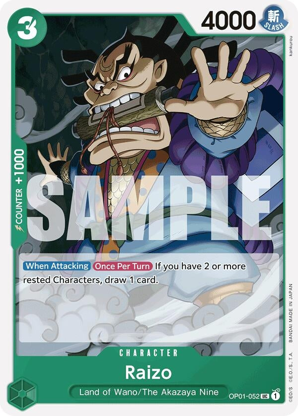 Image for Raizo (Reprint) (OP01-052) (Premium Booster -The Best-) (PRB-01) - One Piece Card Game