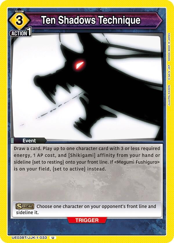 Image for Ten Shadows Technique (UE03BT/JJK-1-033) (UE03BT: Jujutsu Kaisen) (UE03BT) - Union Arena