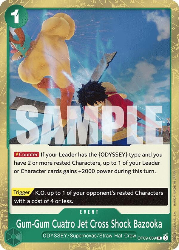 Image for Gum-Gum Cuatro Jet Cross Shock Bazooka (OP09-039) (Emperors in the New World) (OP09) - One Piece Card Game