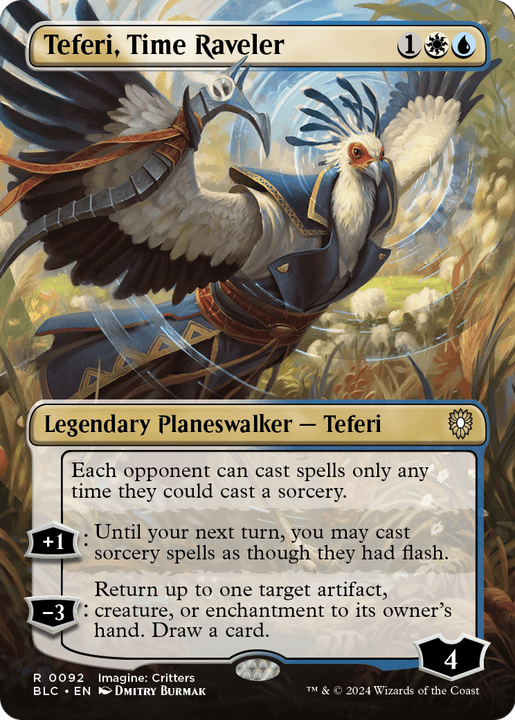 Teferi, Time Raveler (Borderless) (BLC-092) [Bloomburrow Commander]