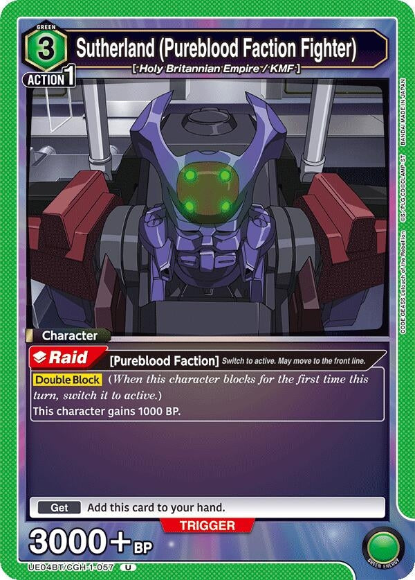 Image for Sutherland (Pureblood Faction Fighter) (UE04BT/CGH-1-057) (UE04BT: CODE GEASS: Lelouch of the Rebellion) (UE04BT) - Union Arena