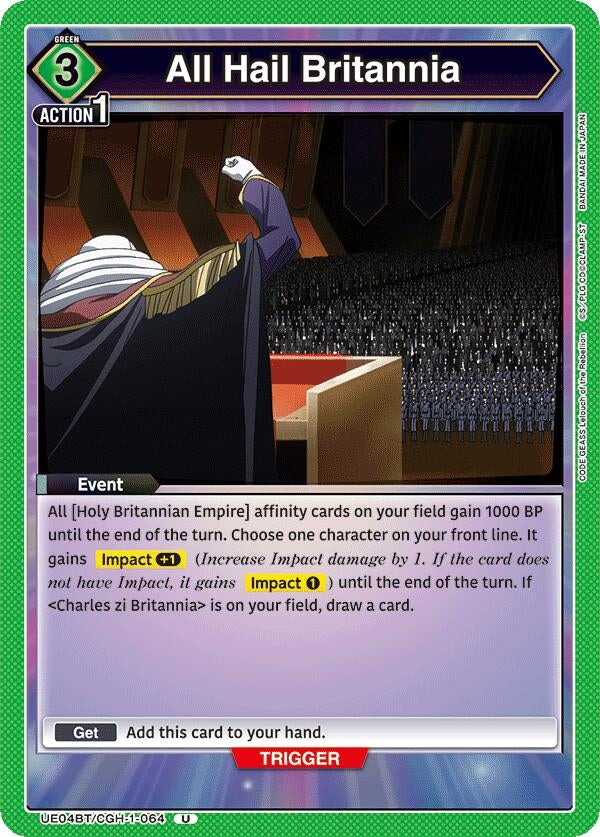 Image for All Hail Britannia (UE04BT/CGH-1-064) (UE04BT: CODE GEASS: Lelouch of the Rebellion) (UE04BT) - Union Arena