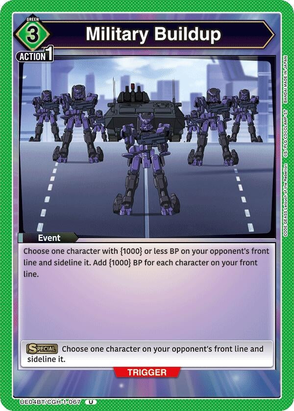 Image for Military Buildup (UE04BT/CGH-1-067) (UE04BT: CODE GEASS: Lelouch of the Rebellion) (UE04BT) - Union Arena