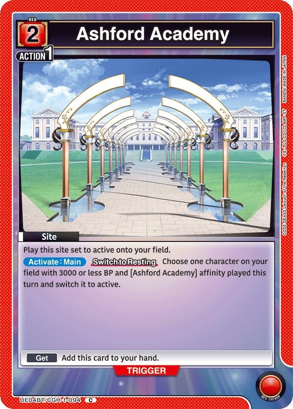 Image for Ashford Academy (UE04BT/CGH-1-094) (UE04BT: CODE GEASS: Lelouch of the Rebellion) (UE04BT) - Union Arena