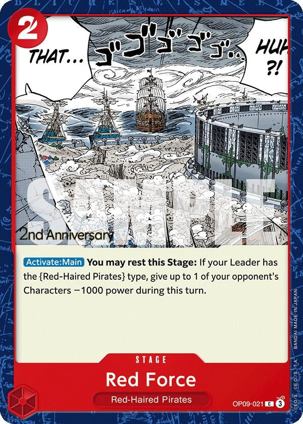 Image for Red Force (OP09-021) (Emperors in the New World: 2nd Anniversary Tournament Cards) (OP09 ANN) - One Piece Card Game