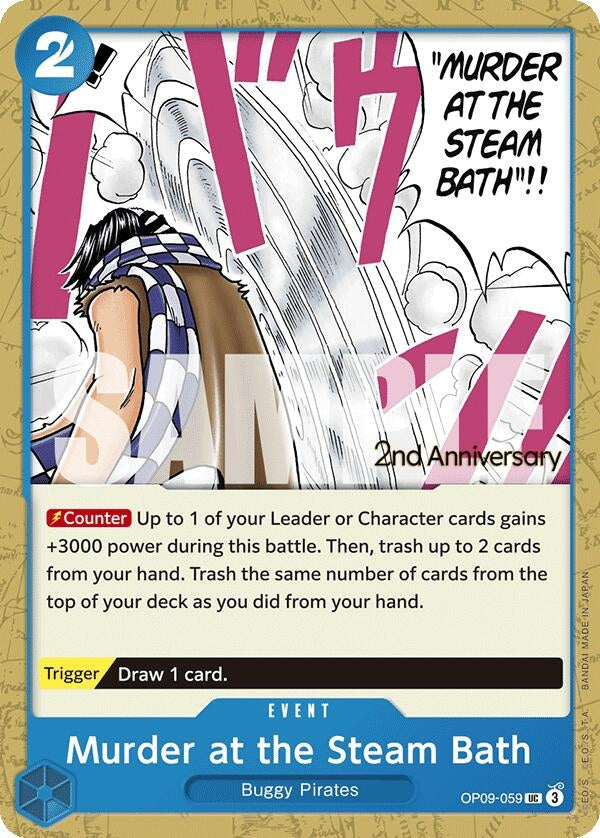 Image for Murder at the Steam Bath (OP09-059) (Emperors in the New World: 2nd Anniversary Tournament Cards) (OP09 ANN) - One Piece Card Game