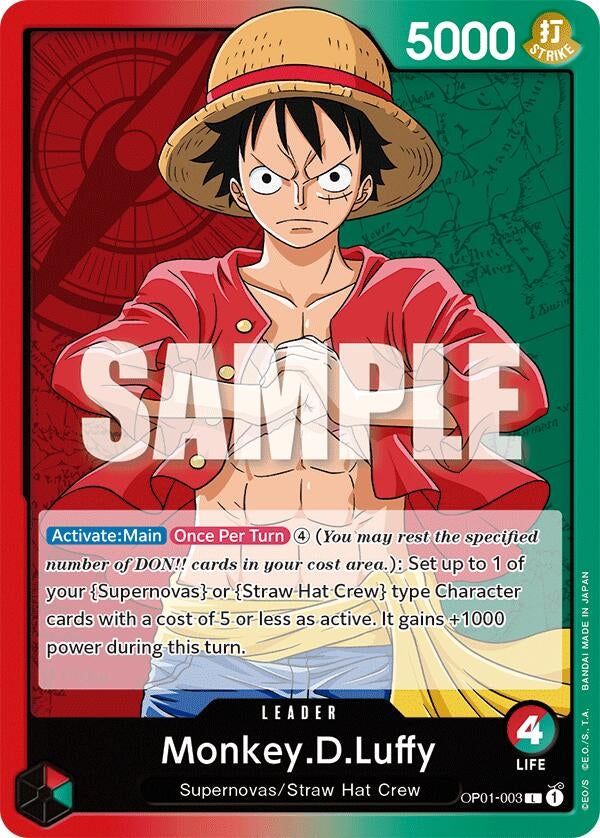 Image for Monkey.D.Luffy (003) (OP01-003) (One Piece Demo Deck Cards) (OP-DD) - One Piece Card Game