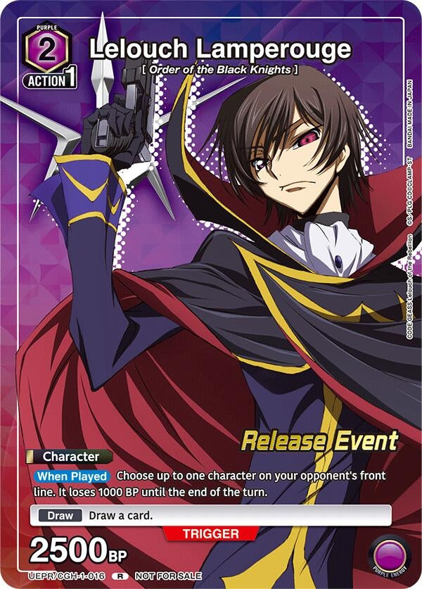 Image for Lelouch Lamperouge (Release Event Participation) (UEPR/CGH-1-016) (UE04BT: CODE GEASS: Lelouch of the Rebellion Release Event Cards) (UE04BT_RE) - Union Arena