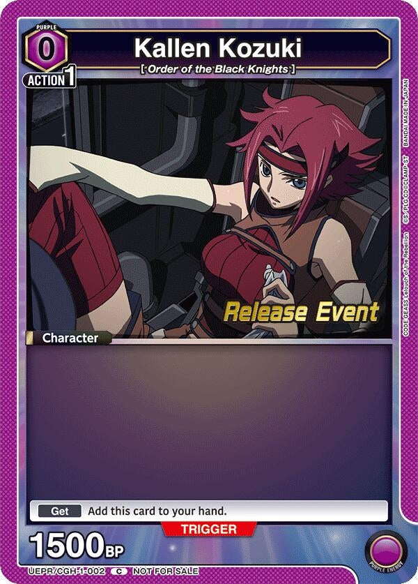 Image for Kallen Kozuki (002) (UEPR/CGH-1-002) (UE04BT: CODE GEASS: Lelouch of the Rebellion Release Event Cards) (UE04BT_RE) - Union Arena