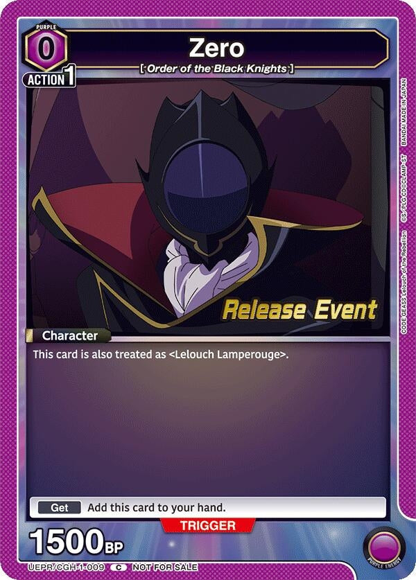 Image for Zero (UEPR/CGH-1-009) (UE04BT: CODE GEASS: Lelouch of the Rebellion Release Event Cards) (UE04BT_RE) - Union Arena