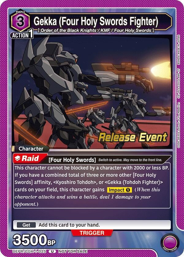 Image for Gekka (Four Holy Swords Fighter) (UEPR/CGH-1-025) (UE04BT: CODE GEASS: Lelouch of the Rebellion Release Event Cards) (UE04BT_RE) - Union Arena