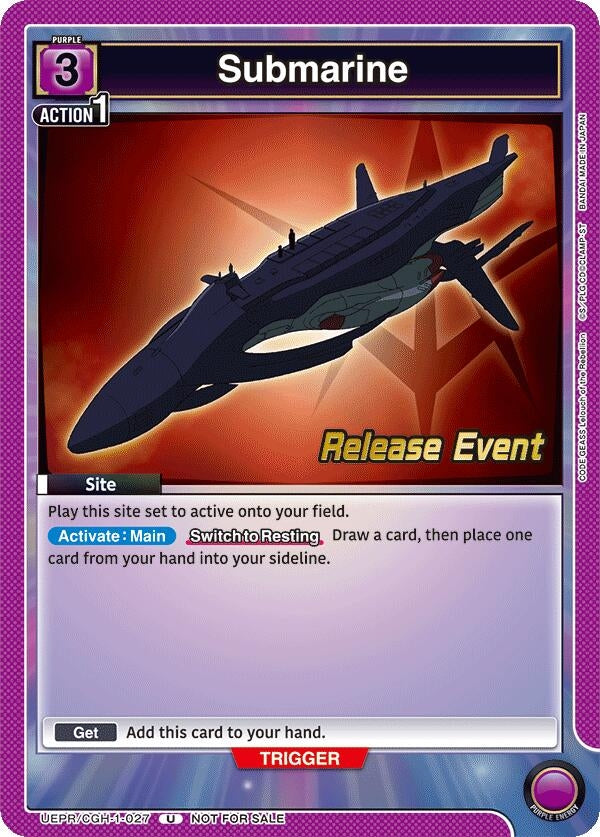 Image for Submarine (UEPR/CGH-1-027) (UE04BT: CODE GEASS: Lelouch of the Rebellion Release Event Cards) (UE04BT_RE) - Union Arena