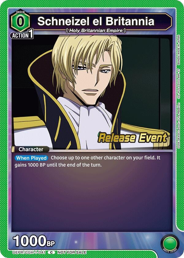 Image for Schneizel el Britannia (UEPR/CGH-1-041) (UE04BT: CODE GEASS: Lelouch of the Rebellion Release Event Cards) (UE04BT_RE) - Union Arena