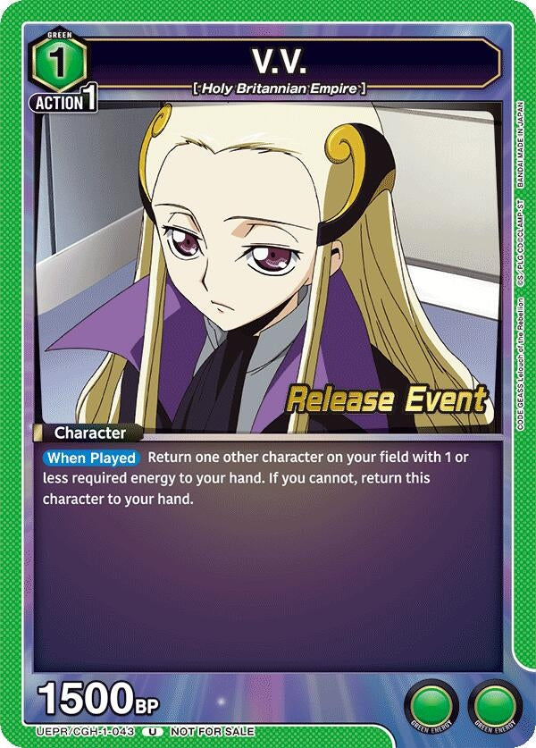 Image for V.V. (UEPR/CGH-1-043) (UE04BT: CODE GEASS: Lelouch of the Rebellion Release Event Cards) (UE04BT_RE) - Union Arena