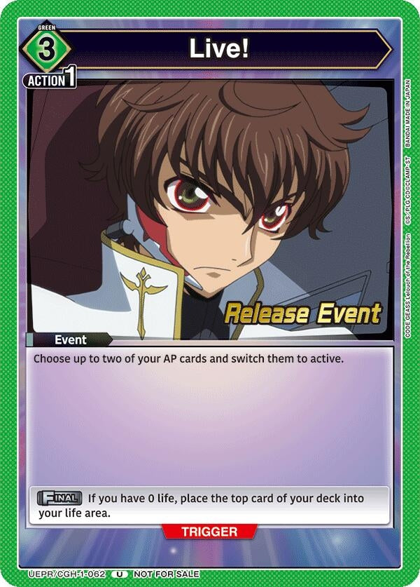 Image for Live! (UEPR/CGH-1-062) (UE04BT: CODE GEASS: Lelouch of the Rebellion Release Event Cards) (UE04BT_RE) - Union Arena
