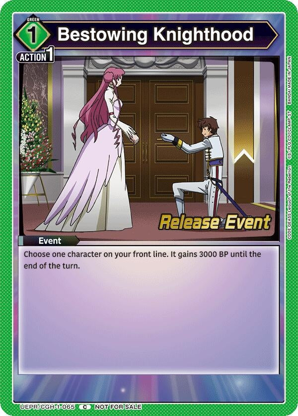 Image for Bestowing Knighthood (UEPR/CGH-1-065) (UE04BT: CODE GEASS: Lelouch of the Rebellion Release Event Cards) (UE04BT_RE) - Union Arena
