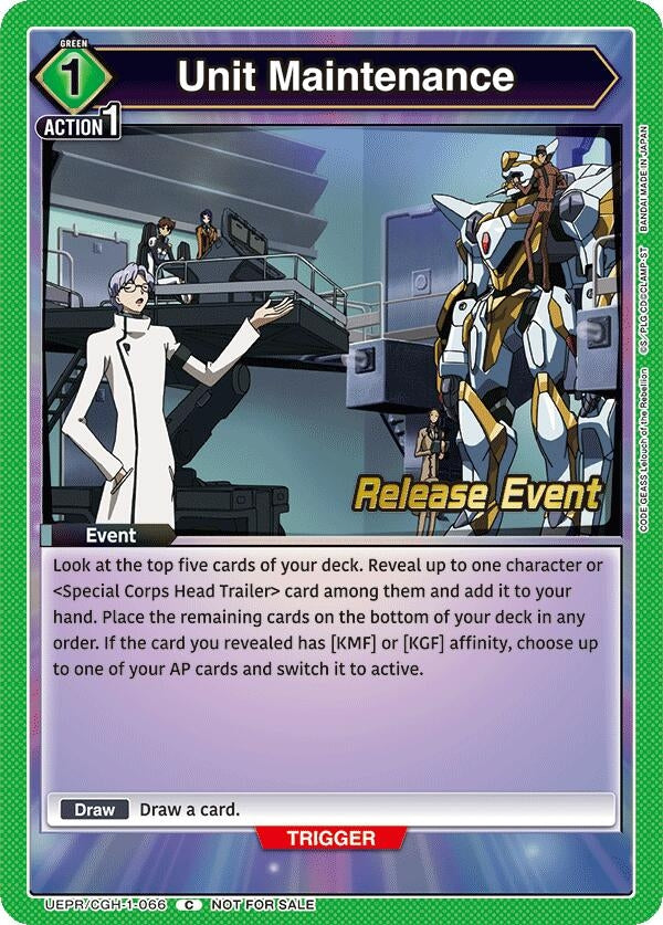 Image for Unit Maintenance (UEPR/CGH-1-066) (UE04BT: CODE GEASS: Lelouch of the Rebellion Release Event Cards) (UE04BT_RE) - Union Arena