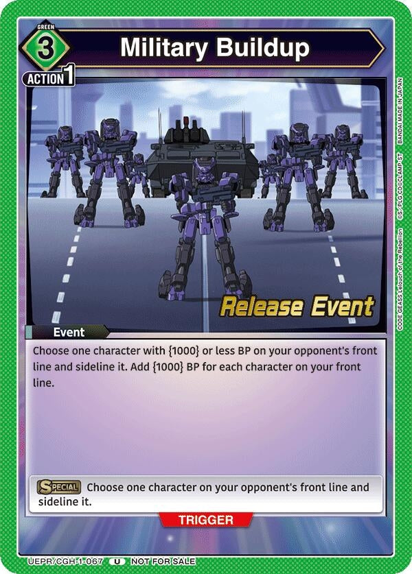 Image for Military Buildup (UEPR/CGH-1-067) (UE04BT: CODE GEASS: Lelouch of the Rebellion Release Event Cards) (UE04BT_RE) - Union Arena