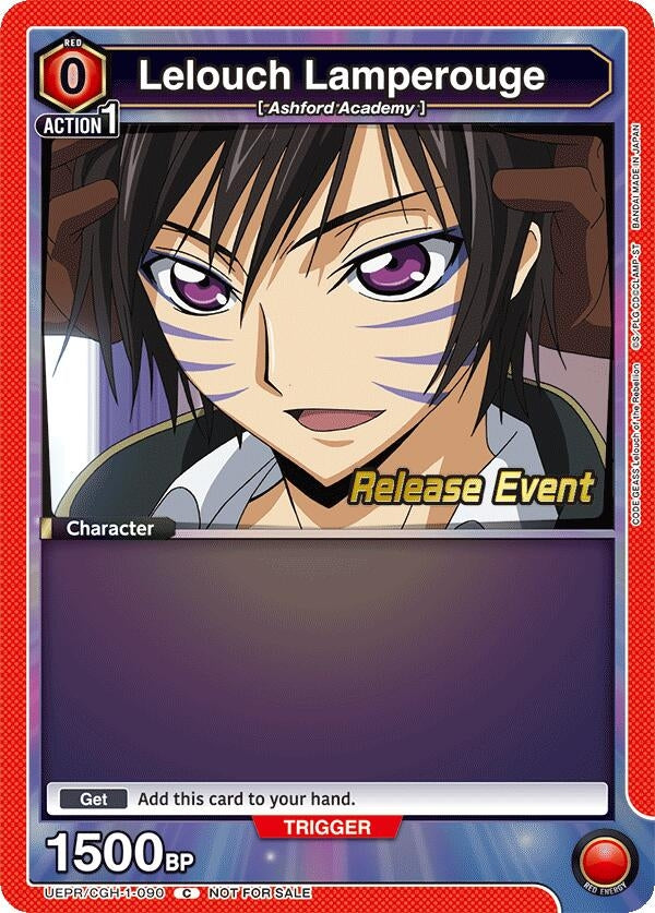 Image for Lelouch Lamperouge (090) (UEPR/CGH-1-090) (UE04BT: CODE GEASS: Lelouch of the Rebellion Release Event Cards) (UE04BT_RE) - Union Arena