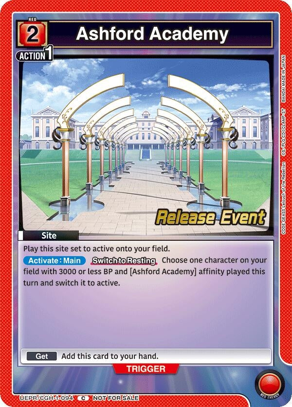 Image for Ashford Academy (UEPR/CGH-1-094) (UE04BT: CODE GEASS: Lelouch of the Rebellion Release Event Cards) (UE04BT_RE) - Union Arena