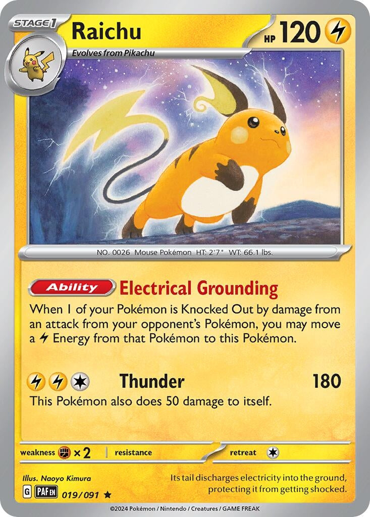 Image for Raichu - 019/091 (Paldean Fates) (019/091) (Deck Exclusives) (PR) - Pokemon