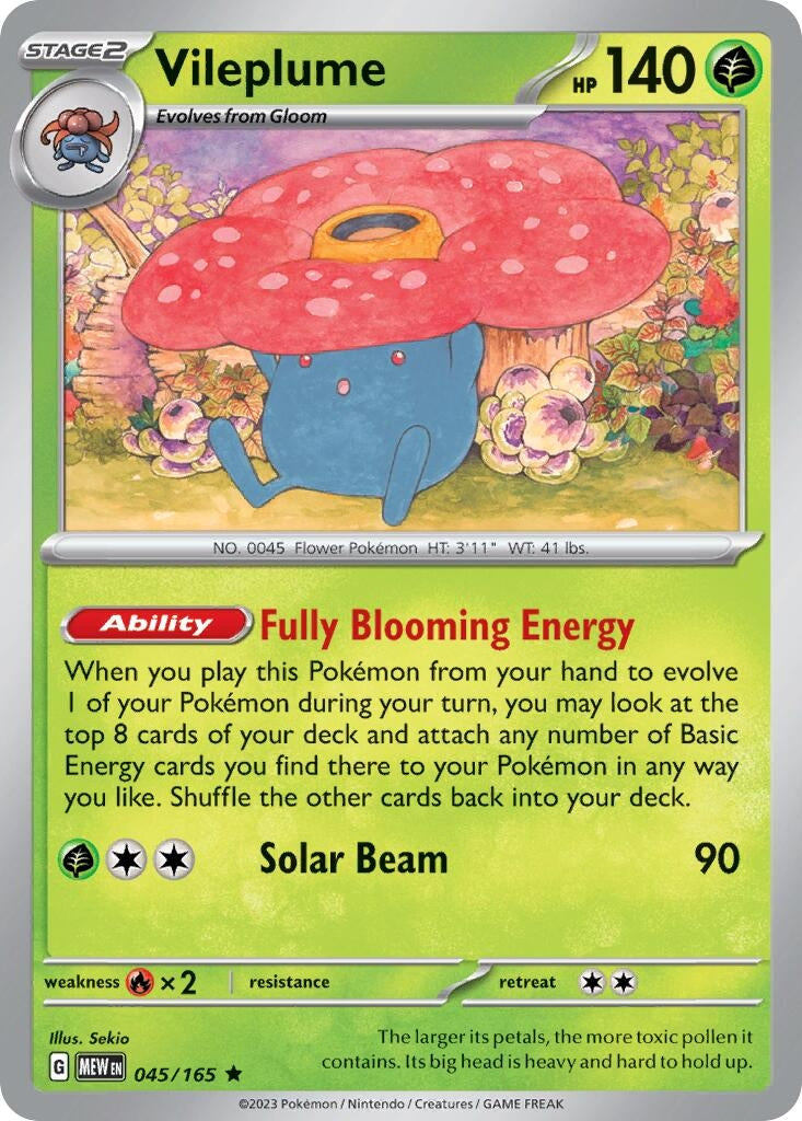 Image for Vileplume (045/165) (Deck Exclusives) (PR) - Pokemon