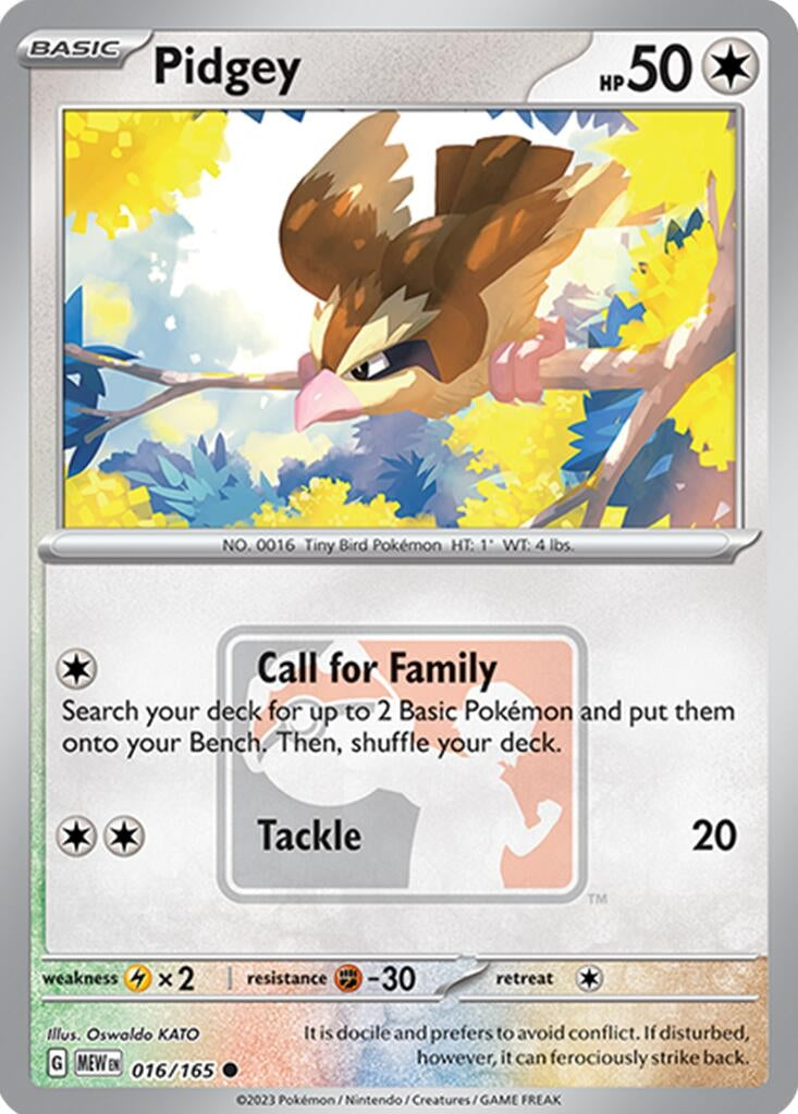 Image for Pidgey - 016/165 (League Promo) (016/165) (League & Championship Cards) (PR) - Pokemon
