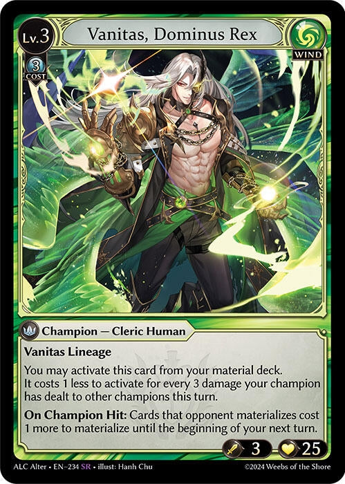 Image for Vanitas, Dominus Rex (234) (Alchemical Revolution Alter Edition) (ALC Alter) - Grand Archive TCG