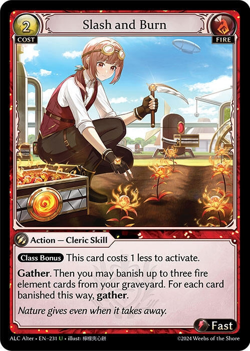 Image for Slash and Burn (231) (Alchemical Revolution Alter Edition) (ALC Alter) - Grand Archive TCG