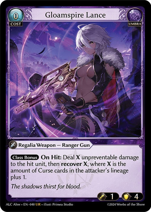 Image for Gloamspire Lance (040) (Alchemical Revolution Alter Edition) (ALC Alter) - Grand Archive TCG