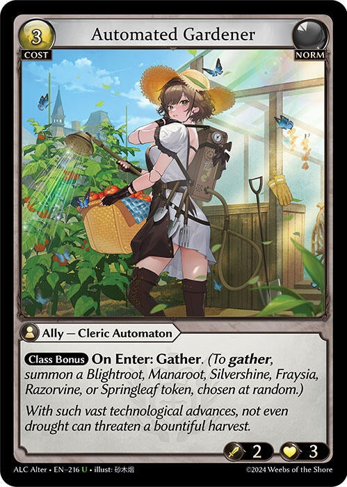 Image for Automated Gardener (216) (Alchemical Revolution Alter Edition) (ALC Alter) - Grand Archive TCG