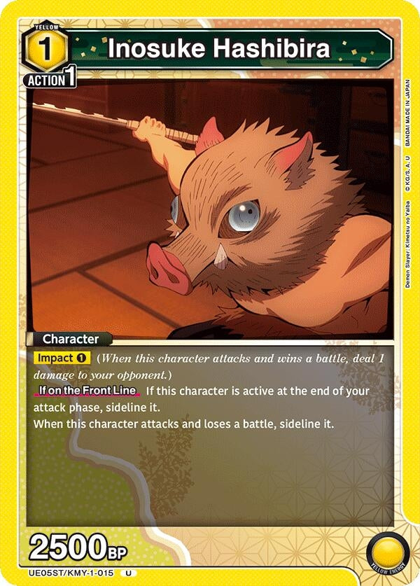 Image for Inosuke Hashibira (015) (UE05ST/KMY-1-015) (UE05ST: Demon Slayer: Kimetsu no Yaiba Starter Deck) (UE05ST) - Union Arena