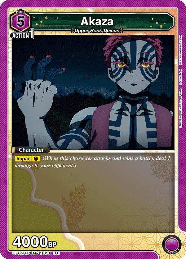 Image for Akaza (051) (UE05BT/KMY-1-051) (UE05BT: Demon Slayer: Kimetsu no Yaiba) (UE05BT) - Union Arena
