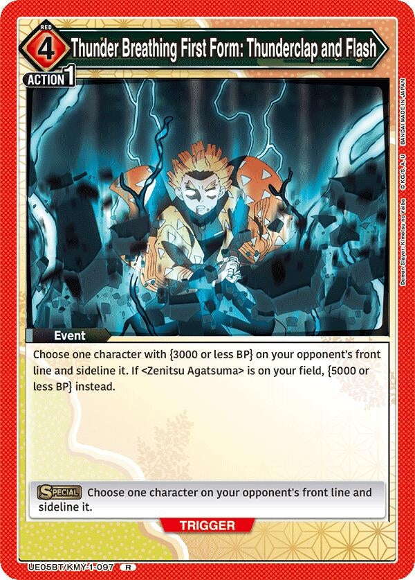 Image for Thunder Breathing First Form: Thunderclap and Flash (UE05BT/KMY-1-097) (UE05BT: Demon Slayer: Kimetsu no Yaiba) (UE05BT) - Union Arena