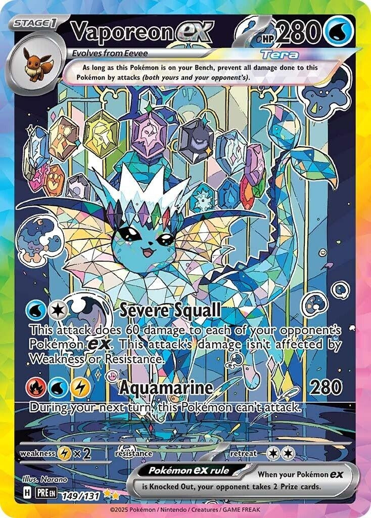 Vaporeon ex (149/131) (SV: Prismatic Evolutions) - PokeBox USA
