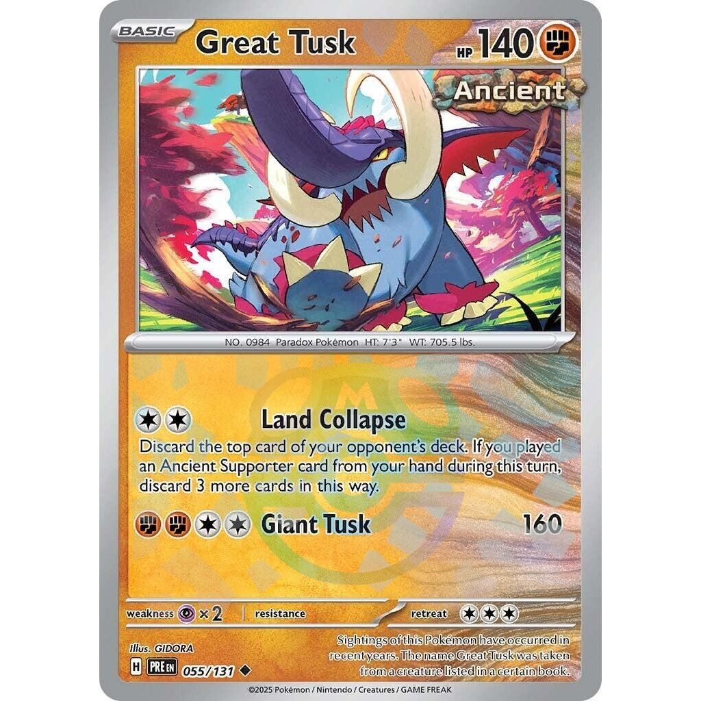 Great Tusk (Master Ball Pattern) (055/131) (SV: Prismatic Evolutions) - PokeBox USA