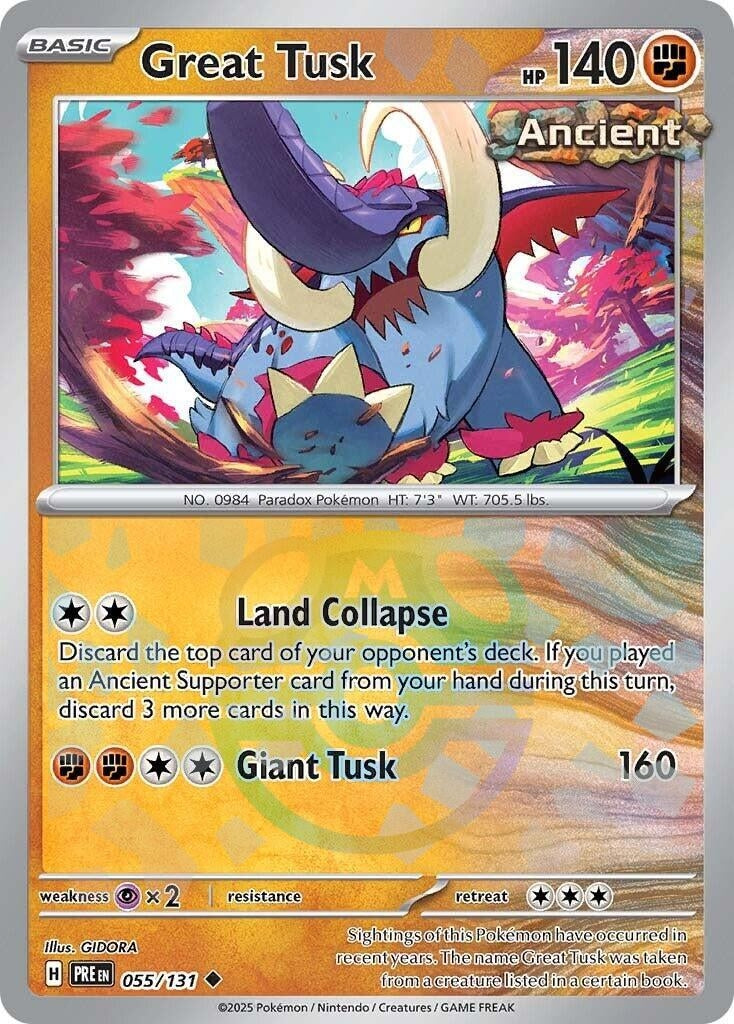 Great Tusk (Master Ball Pattern) (055/131) (SV: Prismatic Evolutions) - PokeBox USA