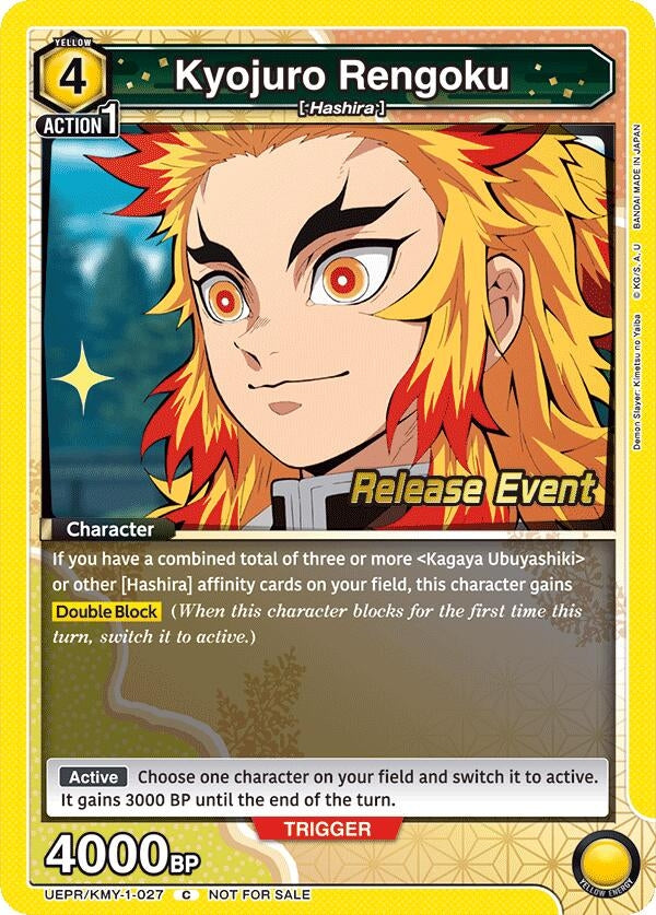 Image for Kyojuro Rengoku (027) (UEPR/KMY-1-027) (UE05BT: Demon Slayer: Kimetsu no Yaiba Release Event Cards) (UE05BT_RE) - Union Arena