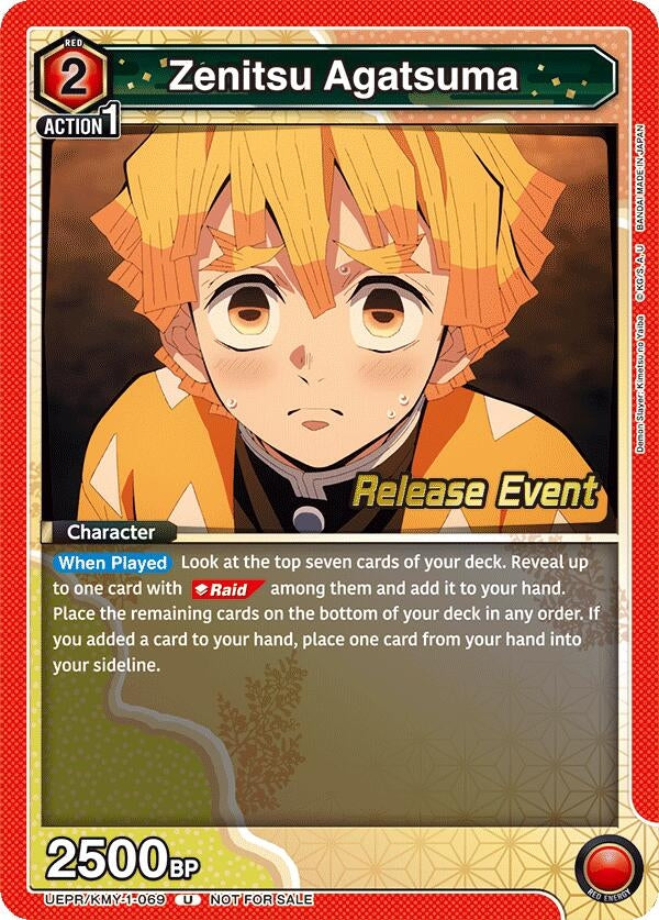 Image for Zenitsu Agatsuma (069) (UEPR/KMY-1-069) (UE05BT: Demon Slayer: Kimetsu no Yaiba Release Event Cards) (UE05BT_RE) - Union Arena