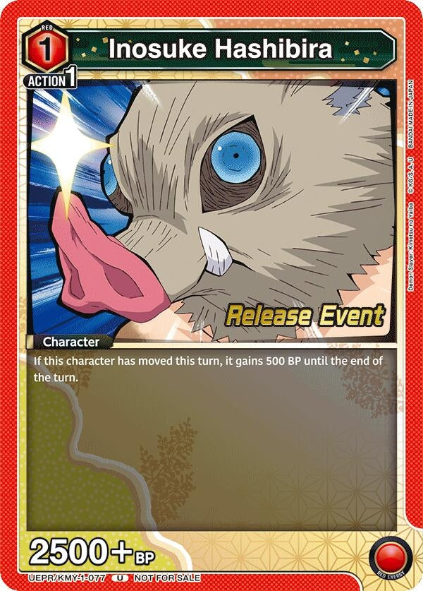 Image for Inosuke Hashibira (077) (UEPR/KMY-1-077) (UE05BT: Demon Slayer: Kimetsu no Yaiba Release Event Cards) (UE05BT_RE) - Union Arena