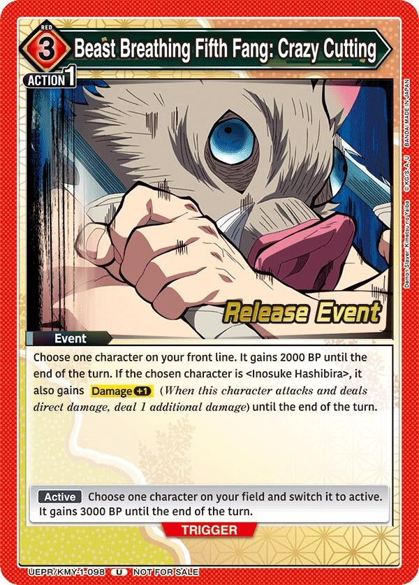 Image for Beast Breathing Fifth Fang: Crazy Cutting (UEPR/KMY-1-098) (UE05BT: Demon Slayer: Kimetsu no Yaiba Release Event Cards) (UE05BT_RE) - Union Arena