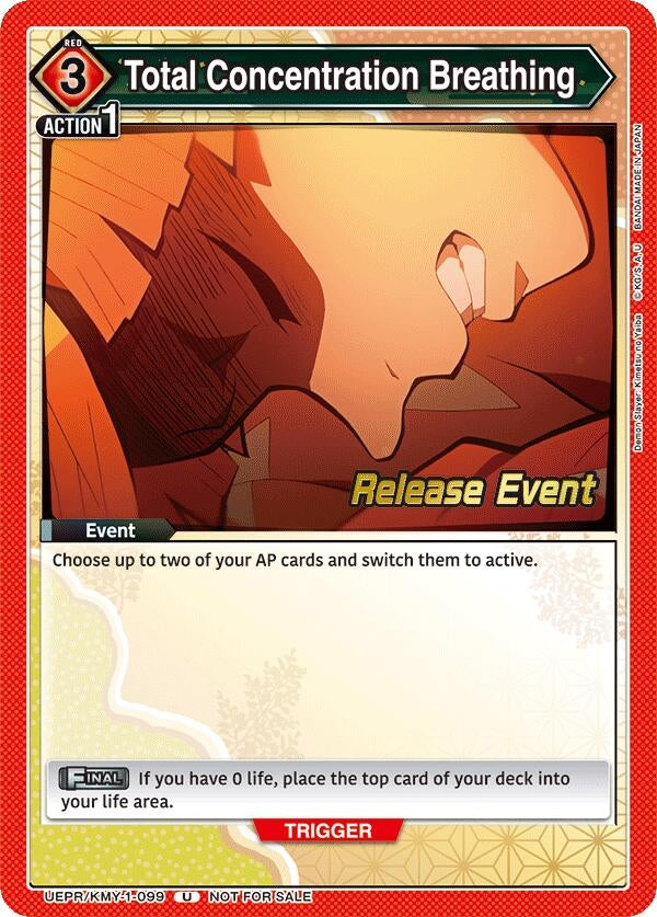 Image for Total Concentration Breathing (099) (UEPR/KMY-1-099) (UE05BT: Demon Slayer: Kimetsu no Yaiba Release Event Cards) (UE05BT_RE) - Union Arena