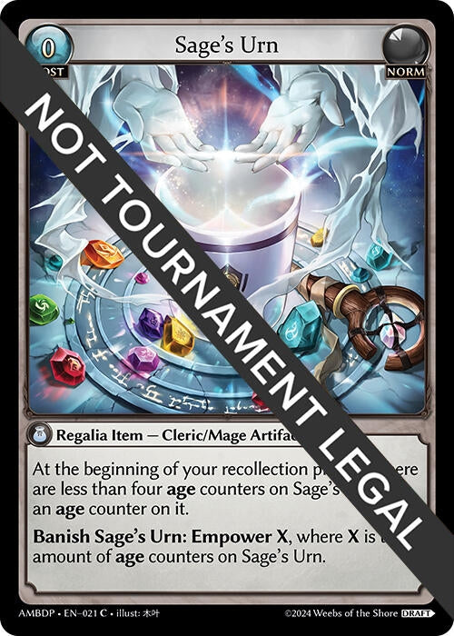 Image for Sage's Urn (021) (Mortal Ambition Draft Pack) (AMBDP) - Grand Archive TCG
