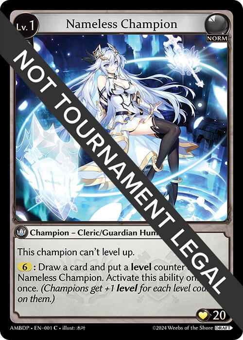 Image for Nameless Champion (Cleric/Guardian) (001) (Mortal Ambition Draft Pack) (AMBDP) - Grand Archive TCG