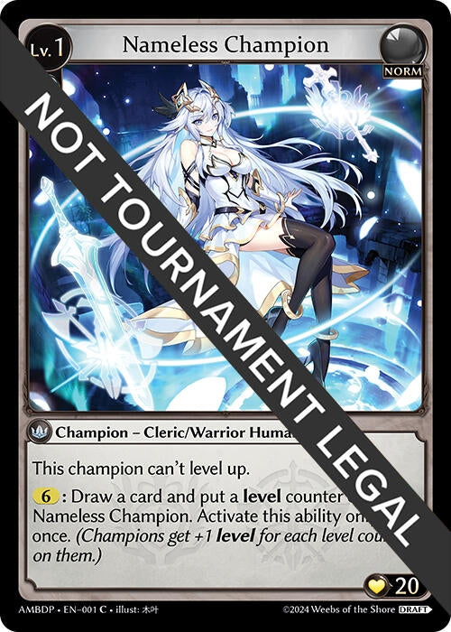 Image for Nameless Champion (Cleric/Warrior) (001) (Mortal Ambition Draft Pack) (AMBDP) - Grand Archive TCG