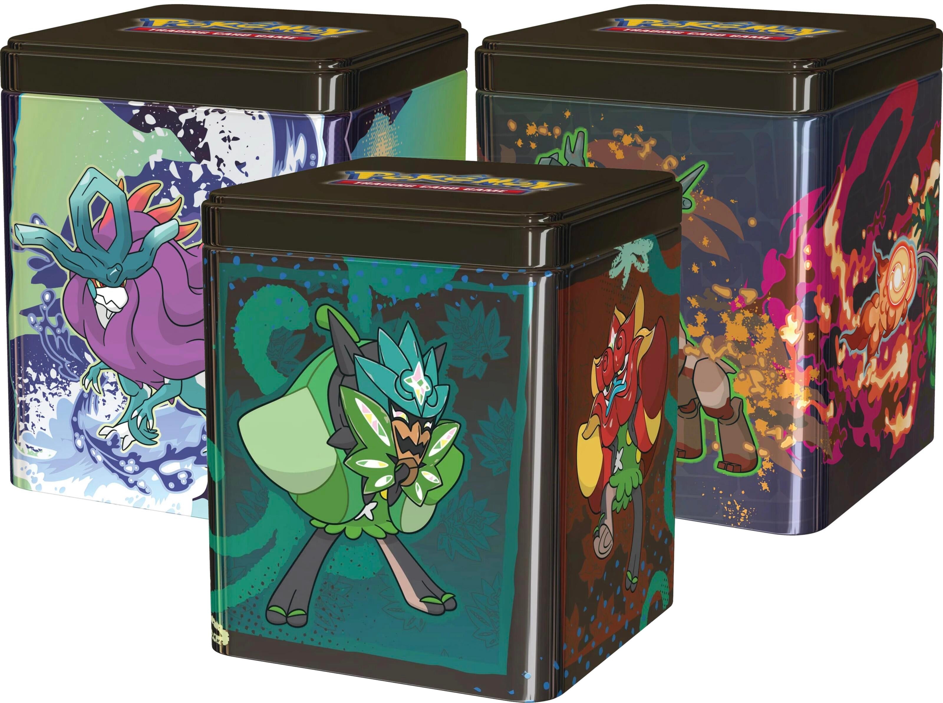 Image for Pokemon Stacking Tins: Treasures of Ruin, Paradox Pokemon, Ogerpon [Set of 3] - Pokemon