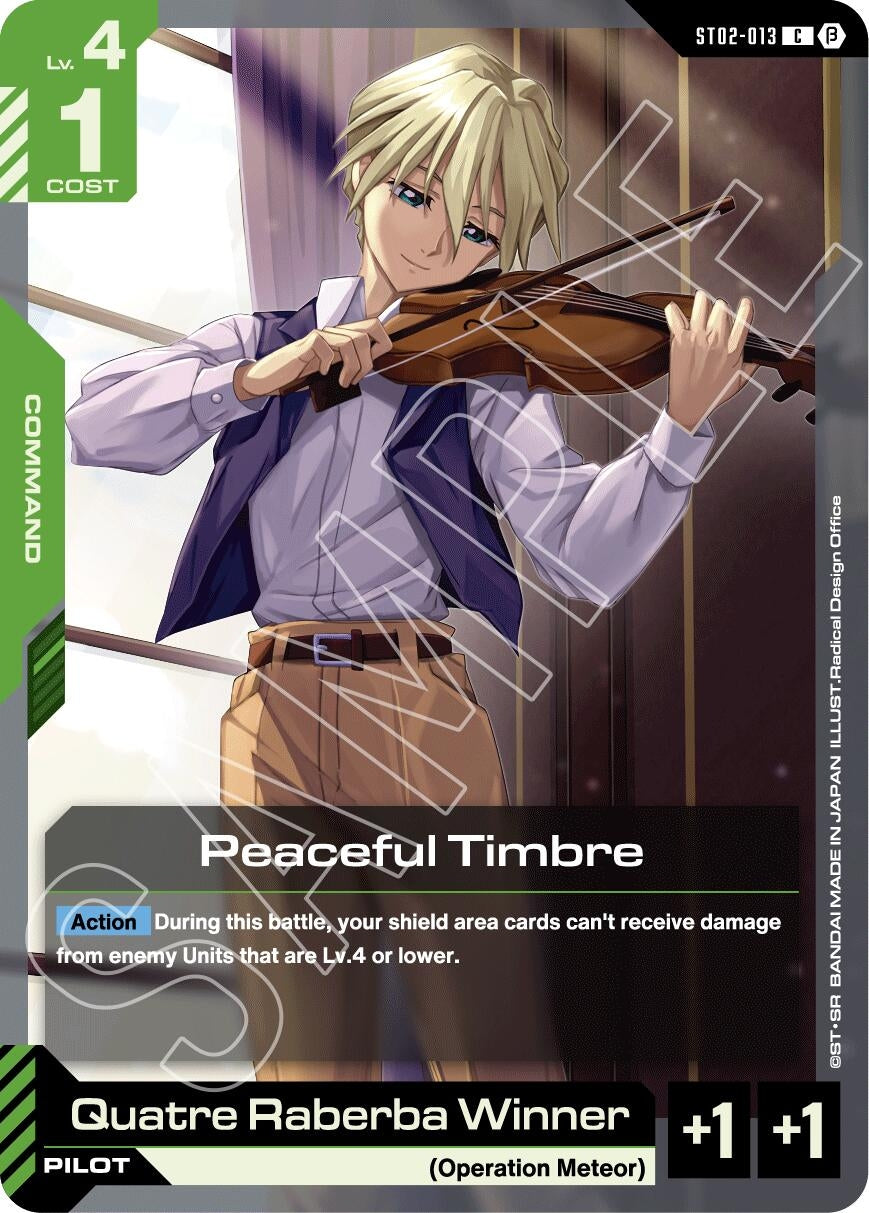 Image for Peaceful Timbre (ST02-013) (Edition Beta) (GD01_b) - Gundam Card Game