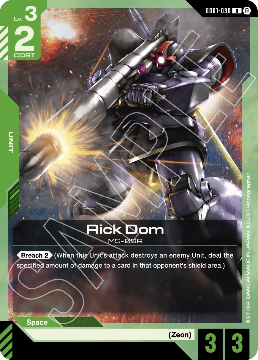 Image for Rick Dom (GD01-030) (Edition Beta) (GD01_b) - Gundam Card Game