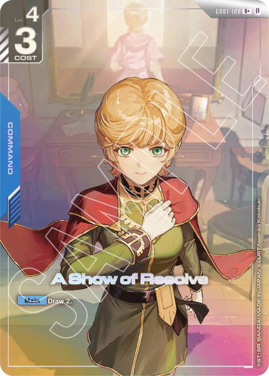 Image for A Show of Resolve (U+) (GD01-100) (Edition Beta) (GD01_b) - Gundam Card Game